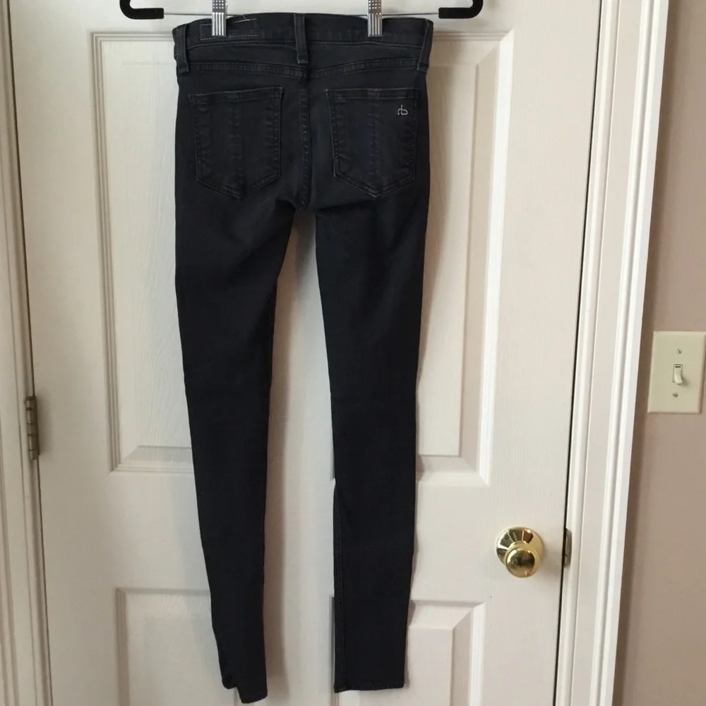 rag & bone Legging Black Distressed Skinny Jeans - Size 25